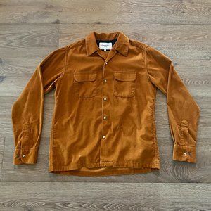 Corridor NYC. Brown Pincord Corduroy Long-Sleeve Button Down. Size Small.